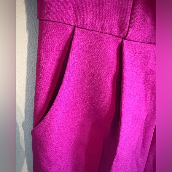 NWT Express Purple Jumpsuit sweetheart neckline off-the-shoulder sleeves Size 6 - Picture 5 of 7